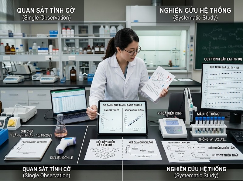 Bằng chứng khoa học và các yếu tố quyết định sức mạnh của một quan sát