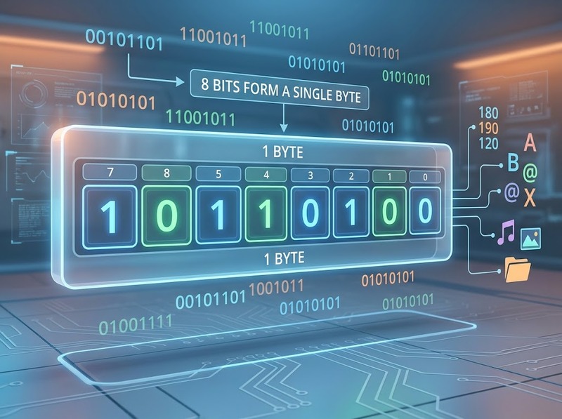 Phân biệt bit và byte theo đơn vị biểu diễn, lưu trữ dữ liệu