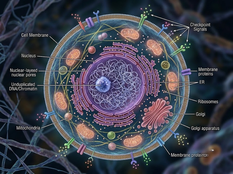 Chu kỳ tế bào từ sinh trưởng, nhân đôi DNA đến phân chia