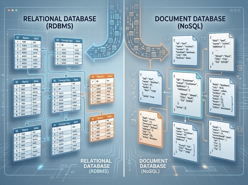 Phân biệt cơ sở dữ liệu NoSQL và quan hệ theo mô hình lưu trữ