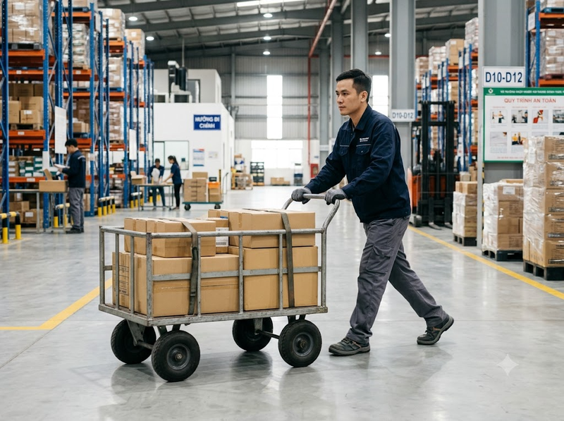 Đẩy hay kéo xe hàng an toàn hơn?