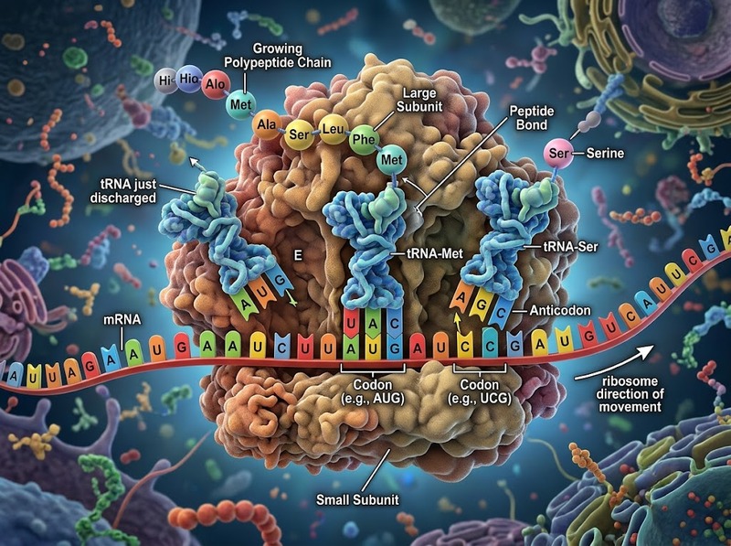 Dịch mã và quá trình ribosome chuyển mã di truyền thành chuỗi protein