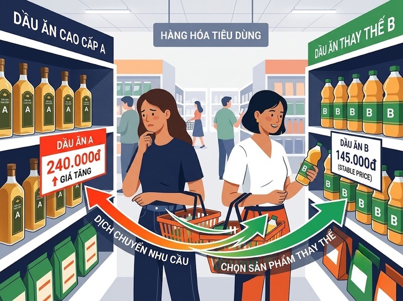Độ co giãn chéo của cầu và quan hệ giữa các loại hàng hóa