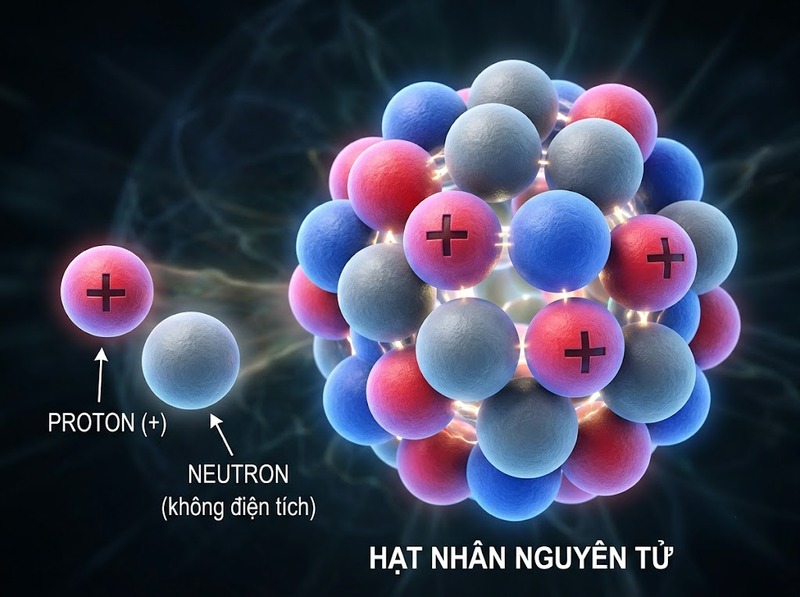 Hạt nhân nguyên tử và vai trò của proton, neutron trong khối lượng