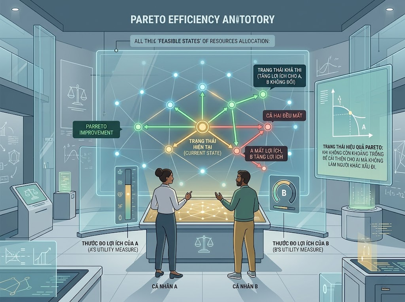 Hiệu quả Pareto và điều kiện để một phân bổ đạt tối ưu