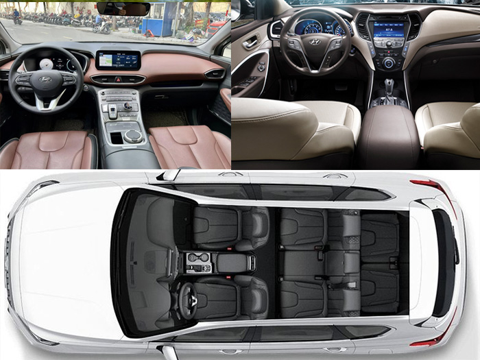 Kích thước xe Santafe 7 chỗ so với bản 5 chỗ chênh nhau thế nào