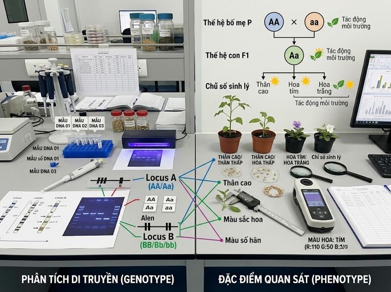 Phân biệt kiểu gene và kiểu hình theo thông tin di truyền, biểu hiện