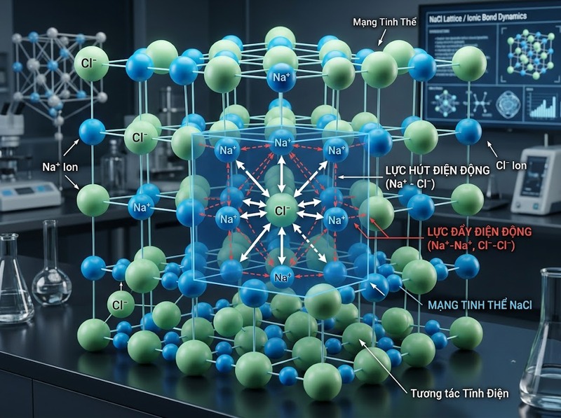 Liên kết ion và lực hút giữa các ion trái dấu sau chuyển electron