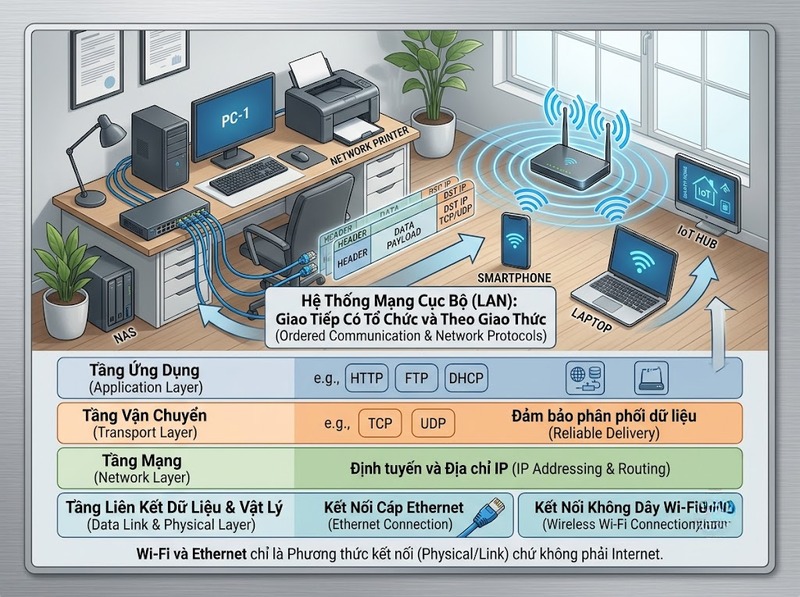 Mạng máy tính và cách các thiết bị kết nối, truyền dữ liệu với nhau
