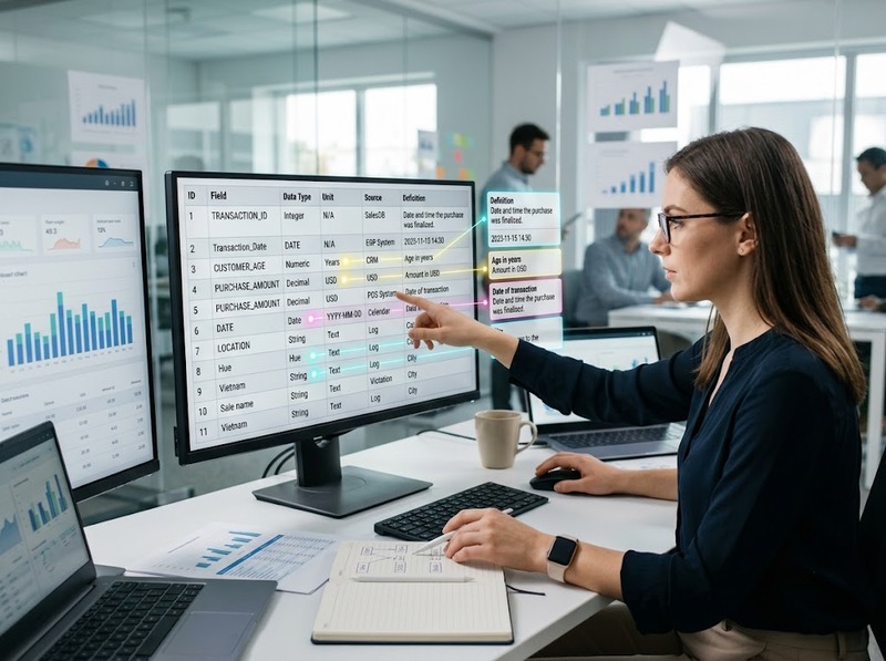 Metadata và cách cung cấp ngữ cảnh về nguồn, cấu trúc, ý nghĩa dữ liệu