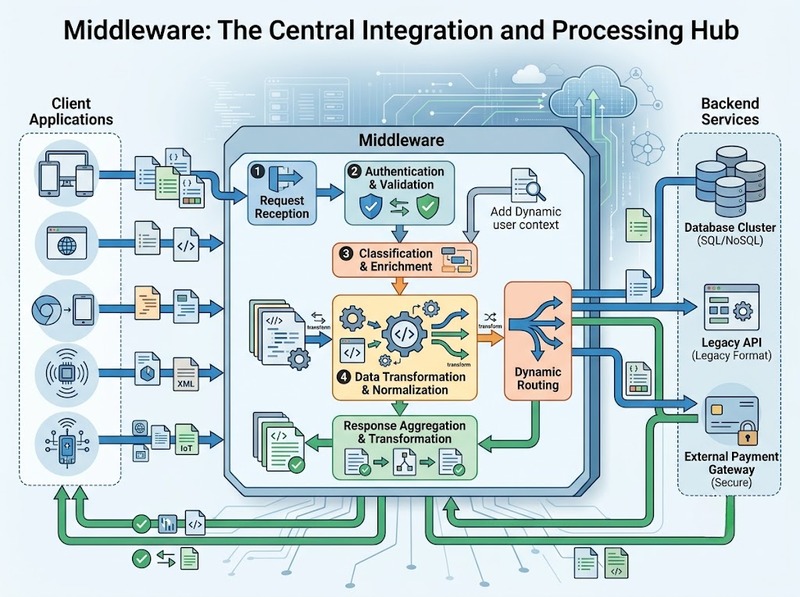 Middleware và vai trò trung gian trong giao tiếp giữa các thành phần phần mềm