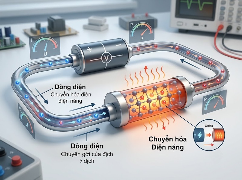 Năng lượng điện và cách điện tích truyền năng lượng qua mạch điện