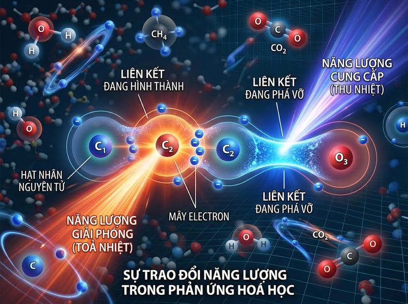 Năng lượng hóa học và sự biến đổi năng lượng khi liên kết được tạo, phá