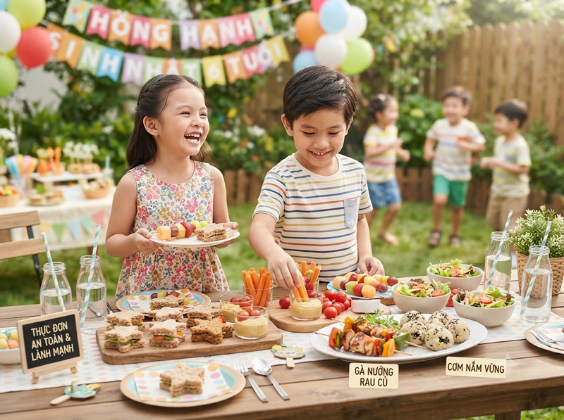 Cách xây dựng thực đơn tiệc an toàn và phù hợp cho trẻ em