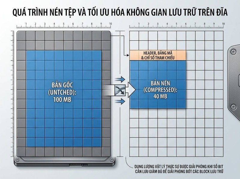 Nén dữ liệu và cơ chế biểu diễn thông tin bằng ít không gian hơn