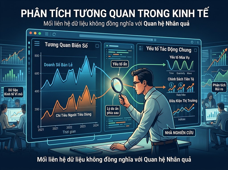 Phân biệt nhân quả và tương quan trong phân tích kinh tế