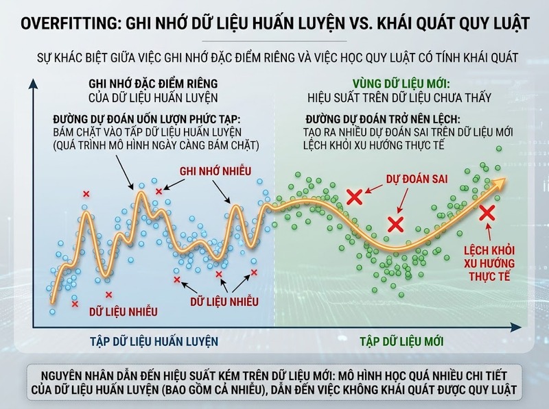 Overfitting và nguyên nhân mô hình học quá sát dữ liệu huấn luyện