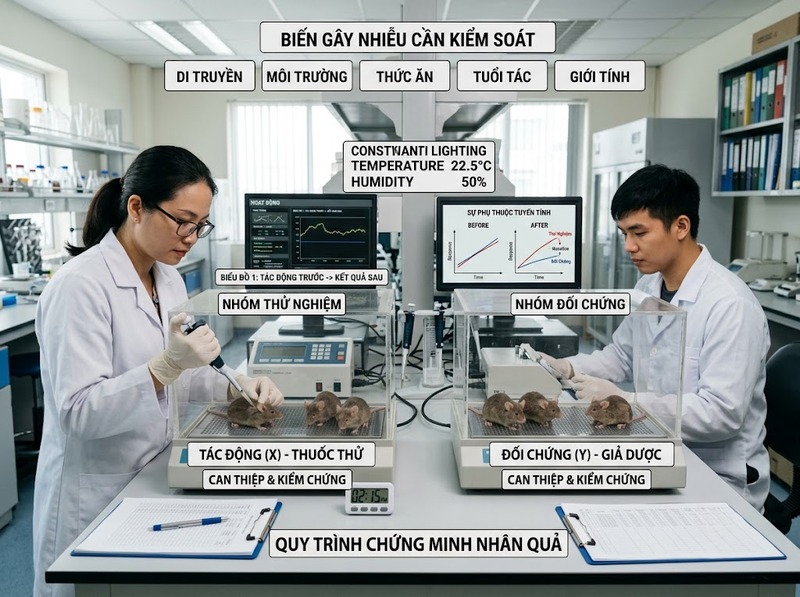 Quan hệ nhân quả và các điều kiện để kết luận một yếu tố gây ra yếu tố khác