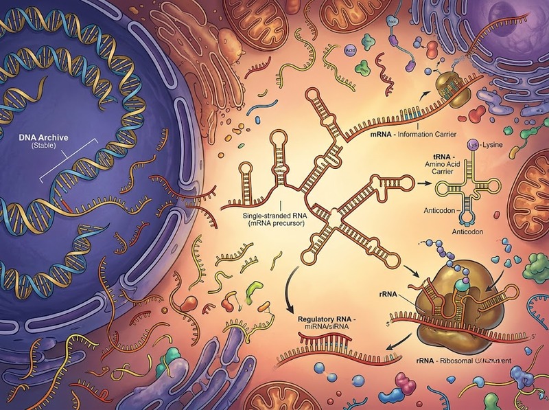 RNA và vai trò truyền, xử lý, sử dụng thông tin từ DNA