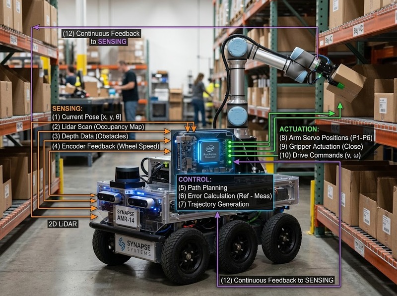 Robot tự động và chu trình cảm nhận, xử lý, điều khiển, hành động