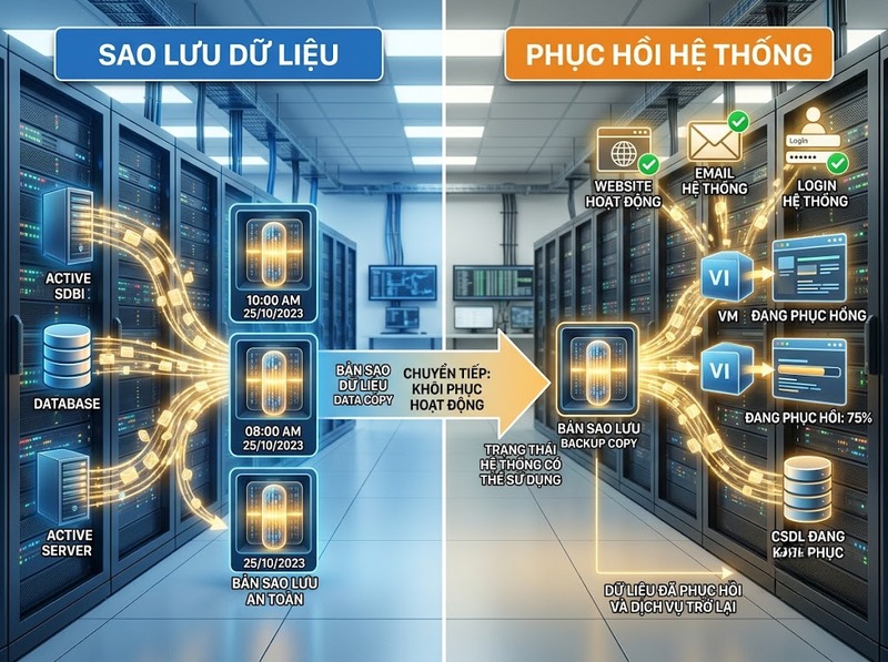 Sao lưu dữ liệu và vai trò khôi phục thông tin sau sự cố