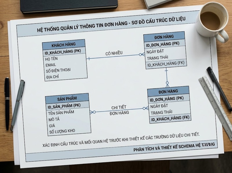Schema dữ liệu và cách xác định cấu trúc, trường, quan hệ dữ liệu