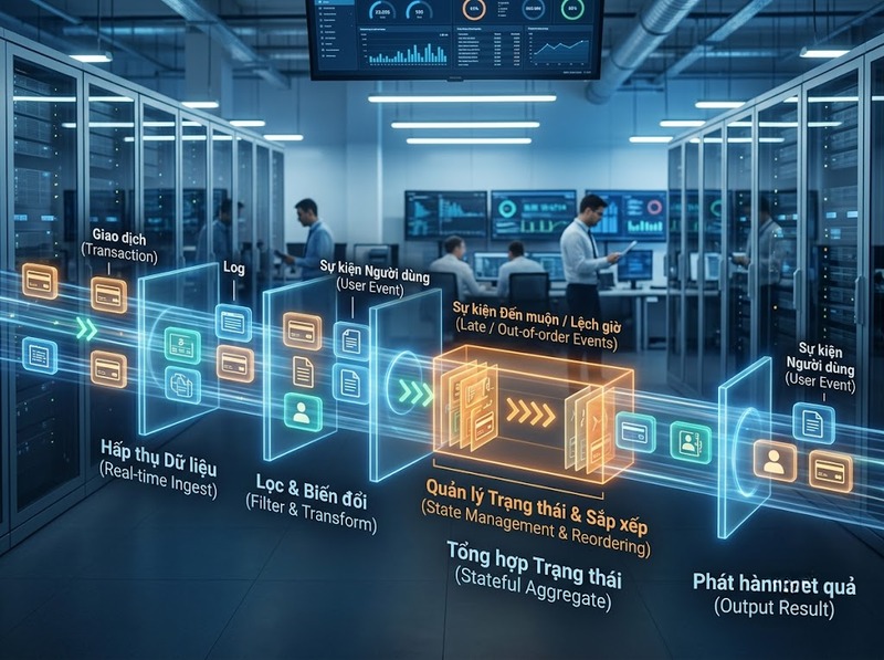 Phân biệt stream processing và batch processing theo cách xử lý dữ liệu