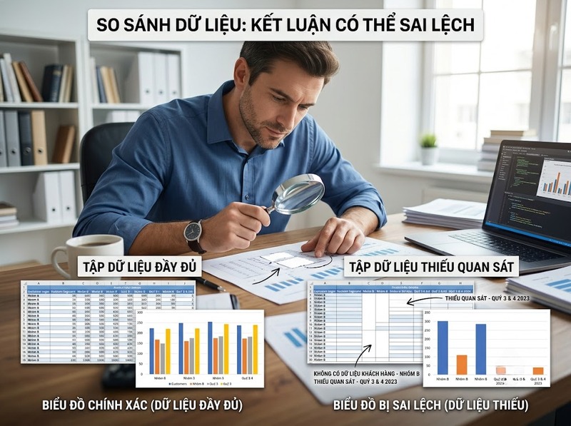 Tính đầy đủ của dữ liệu và rủi ro kết luận sai khi thông tin bị thiếu