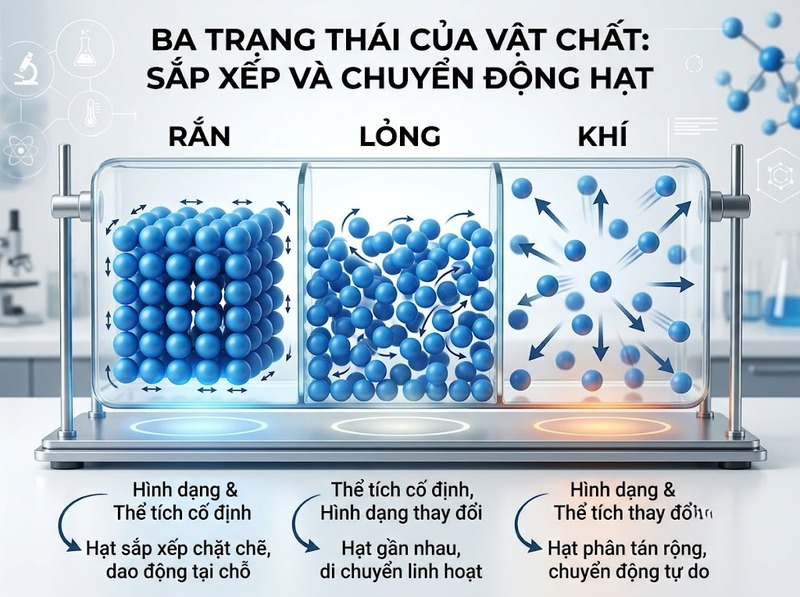 Vật chất và các đặc tính về khối lượng, thể tích, cấu trúc, trạng thái