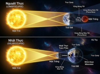 Nguyệt thực khác nhật thực như thế nào?