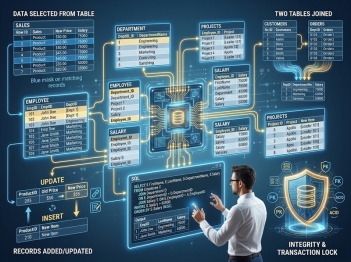 SQL làm việc với dữ liệu quan hệ như thế nào?